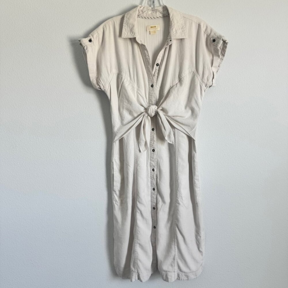 Maeve Cream Button-Down Dress